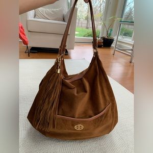 Tory Burch Lotus Suede Tote